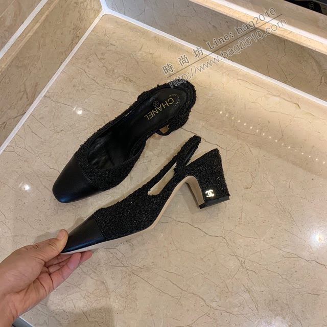 Chanel女鞋 香奈兒時尚經典涼鞋 Chanel中跟涼鞋  naq1094